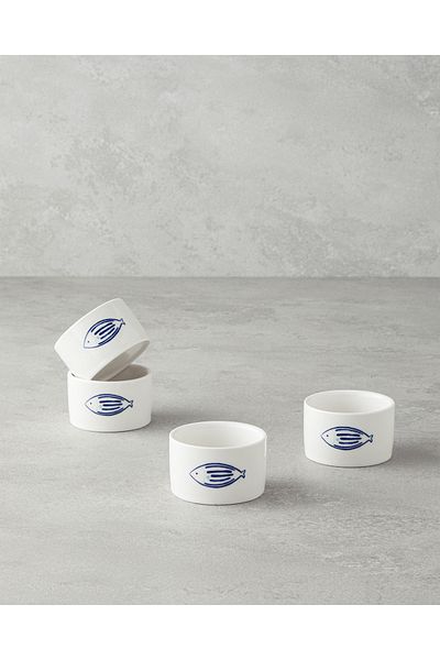 English Home Marinique Stoneware 4-Piece Snack Bowl 6.5 cm Blue
