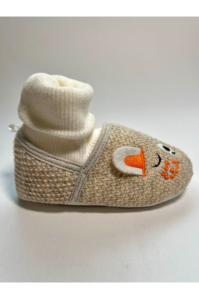 NonaPattini Corded Ankle Cute Baby Booties Models with Knitted Fabric