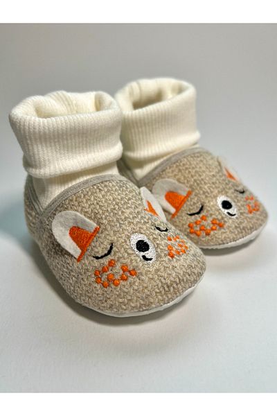 NonaPattini Corded Ankle Cute Baby Booties Models with Knitted Fabric