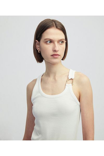 İpekyol Ribbed T-Shirt with Metal Accessories