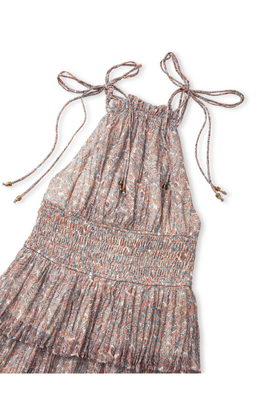 İpekyol Desenli halter yaka elbise