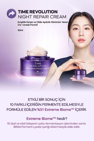 Missha Anti-Aging Care Cream & 5-Piece Mask Set Time Revolution Night Repair Cream & Ampoule Mask Duo Set