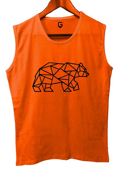 TOP GLORY Bears Printed Sleeveless Athlete T-Shirt Tank Top Athlete Fitness Tank Top