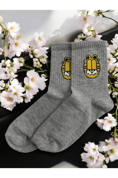 Forever Set of 6 Women's Garfield Patterned Mixed College Tennis Socks