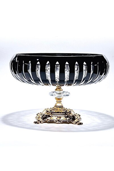 AKDEN وعاء زجاجي مصنوع يدويًا من الكريستال المقطوع/وعاء تقديم