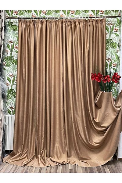 Liz Line Set doua draperii SO, almond, colectia "Monocrom'' by Liz Line, 2x350x245cm, cu rejansa D00435