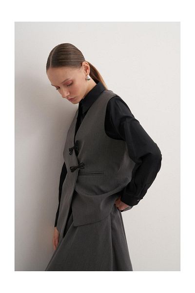 FUSHYA Bow Detailed Vest Suit