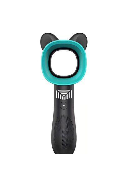 Generic مروحة هومجيك صغيرة قابلة لإعادة الشحن عبر USB بدون شفرات JD0069BL-WSQ باللون الأزرق/الأسود