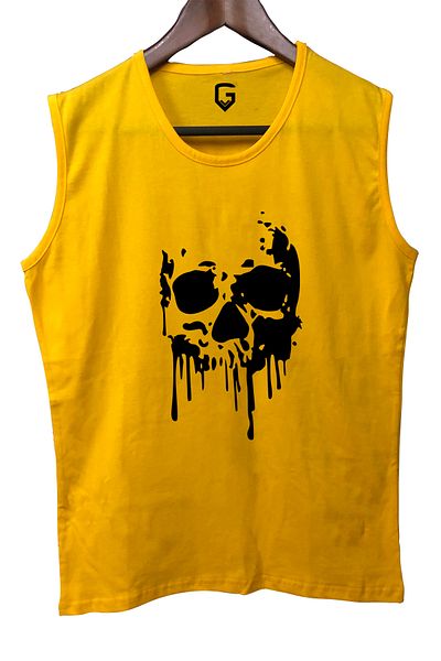 TOP GLORY Bones Printed Sleeveless Athlete T-Shirt Tank Top Athlete Fitness Tank Top
