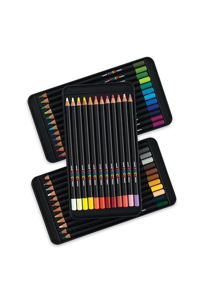 UNİ-BALL Uni-Ball Posca Pencil 36 Colors Dry Paint Pen Set Kpe-200/36C Set