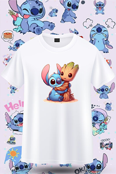 VİZYON İKRA Μπλουζάκι/Φούτερ Unisex με στάμπα STITCH και ο φίλος του - ΓΙΑ ΟΛ...