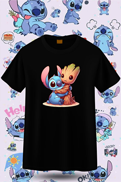 VİZYON İKRA Μπλουζάκι/Φούτερ Unisex με στάμπα STITCH και ο φίλος του - ΓΙΑ ΟΛ...