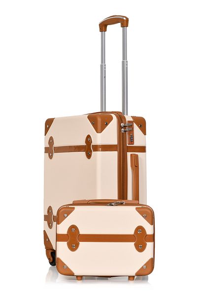 MORANO Morano Classic Vintage Design Luggage with Safety Lock and Spinner Wheels, Airplane Size and Handbag