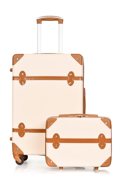 MORANO Morano Classic Vintage 24" Spinner Luggage with Safety Lock and Handbag