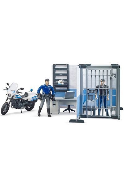 Bruder Bruder bworld play set - Police station with motorcycle