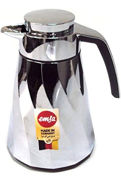 emsa Cone Swirl Flask, 1L, Chrome – Elegant, Leak-Proof, Durable with Long-Lasting Insulation