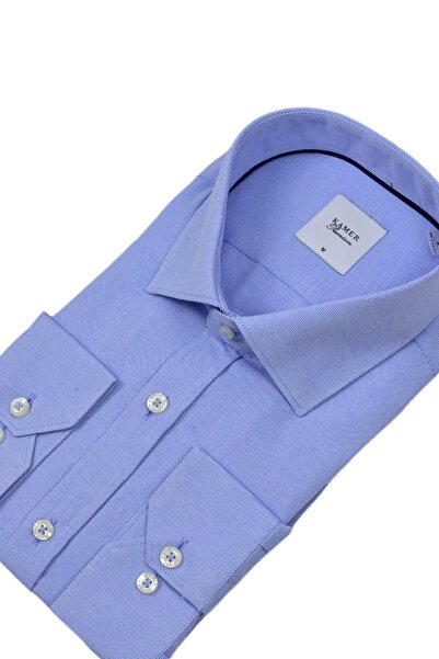 KAMER Чоловіча класична сорочка з довгими рукавами та армурою 3745 BGL-ST04390