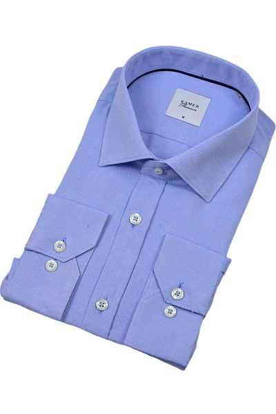 KAMER Cămașă clasică Dobby cu mânecă lungă pentru bărbați 3745 BGL-ST04390