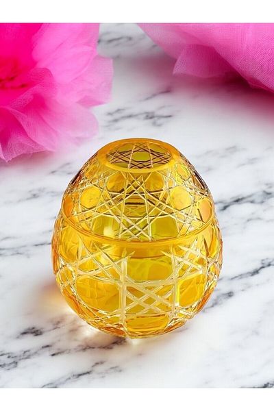 Paşabahçe Yellow Amber Glass Napkin Holder