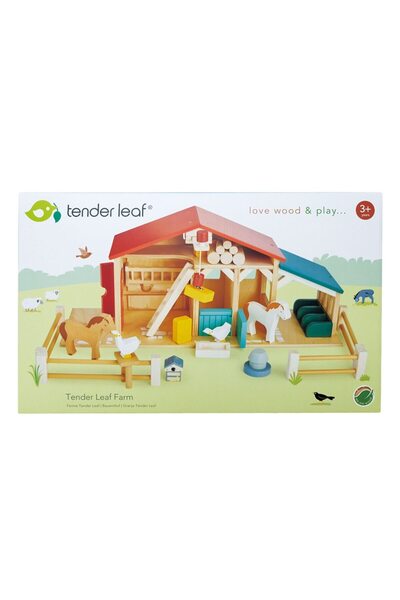 Tender Ξύλινο σετ παιχνιδιού Tender Leaf Toys - Αγρόκτημα με φράχτη