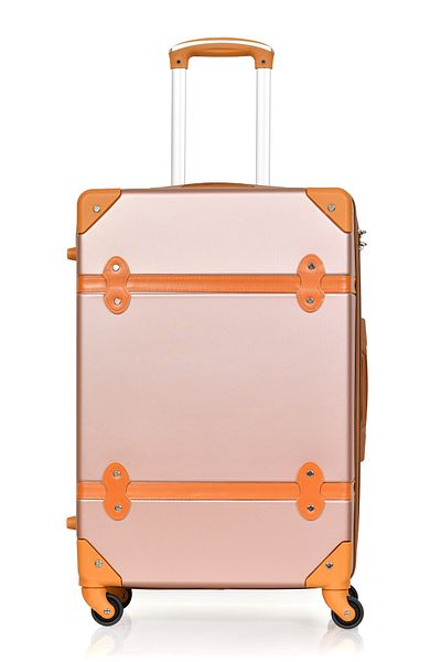 MORANO Morano Classic Vintage 24" Spinner Luggage with Safety Lock and Handbag