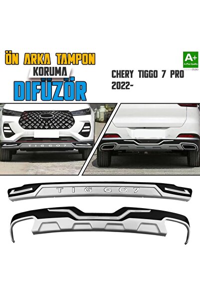Genel Markalar S-Dizayn Chery Tiggo 7 Pro Ön ve Arka Tampon Koruma Difüzör Se...
