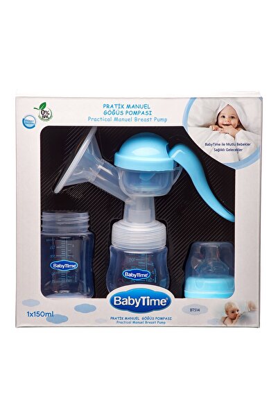 bebegen مضخة الثدي اليدوية العملية من بيبي تايم باللون الأزرق