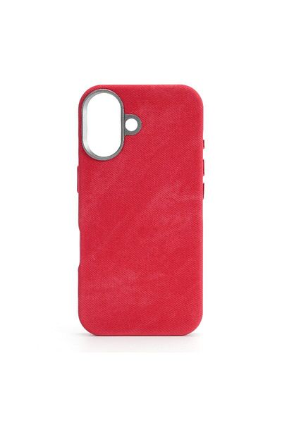 megaMobile megaMOBILE® DENIM case for iPhone 16, red