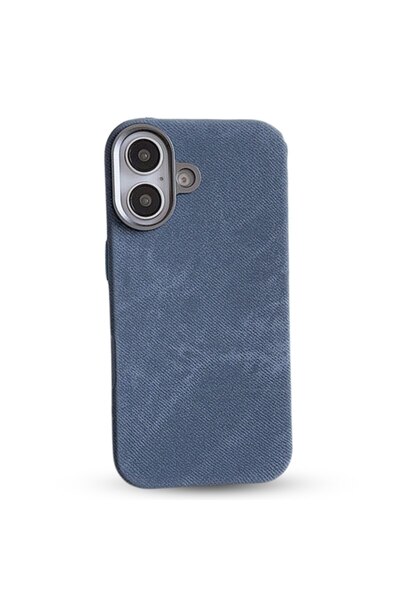 megaMobile Husă megaMOBILE® DENIM pentru iPhone 16 Plus, albastru inchis