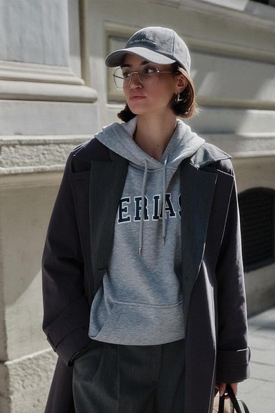 KADRİYE BAŞTÜRK Γκρι Oversize Φούτερ - Rose Gold Printed