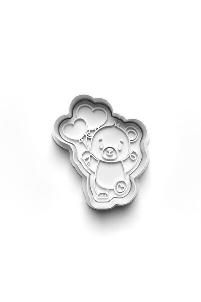 Adana Pasta Malzemeleri Toy Bear Cooky Cutter and Stamper 3D-0504_2