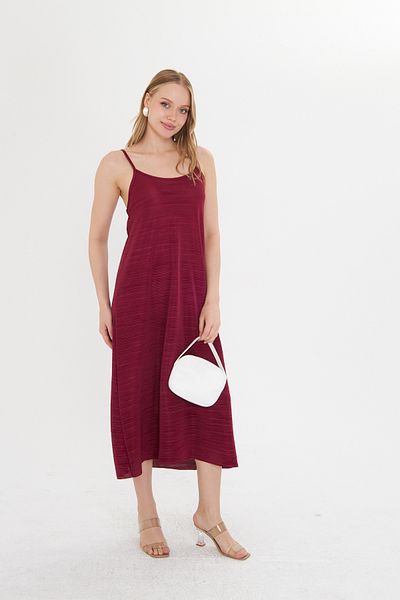 THIFF GYMWEAR Rochie plisată cu bretele de damă bordeaux