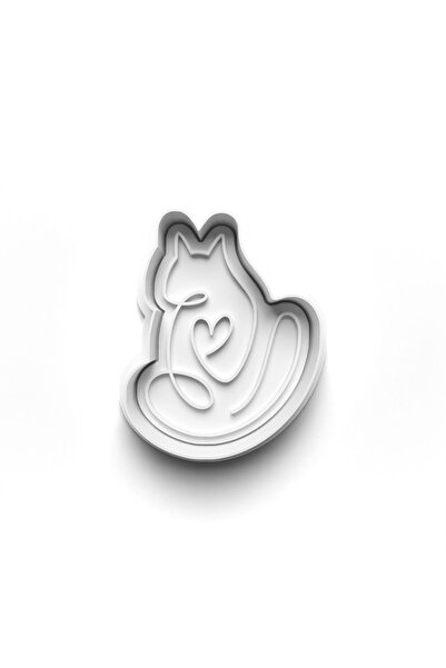 Adana Pasta Malzemeleri قطة لاين آرت قالب كوكي قاطع وختم 3D-0596_3