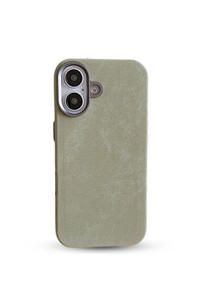 megaMobile Husă megaMOBILE® DENIM pentru iPhone 16 Plus, verde deschis