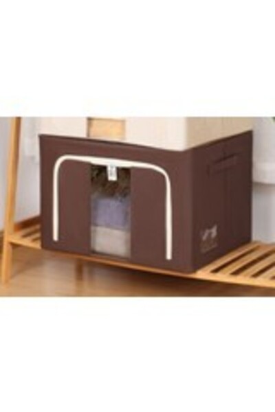 Bibilel Foldable Storage Box, Flippy, With Window and Double Zipper, 66 L, Premium Textile, 50x40x33