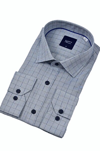 KAMER Чоловіча класична сорочка з довгими рукавами в клітинку 3701 BGL-ST04391
