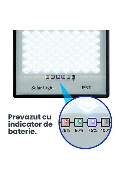 CLASSLIGHTS Proiector solar cu LED 200W, kit complet, IP67, ElectroAZ