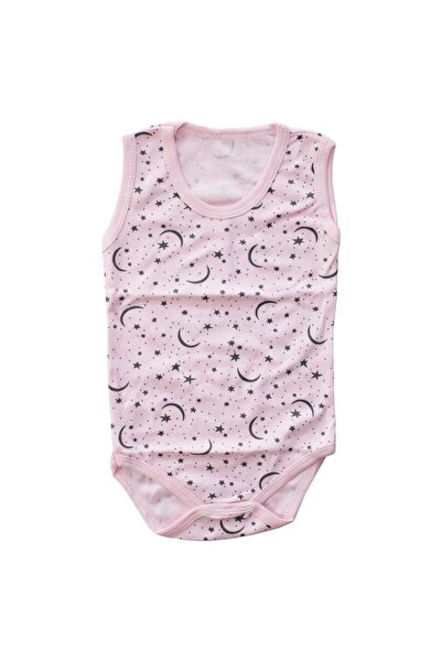 bebegen Baby Girl Pink Crescent Star Strap Badi Bodysuit