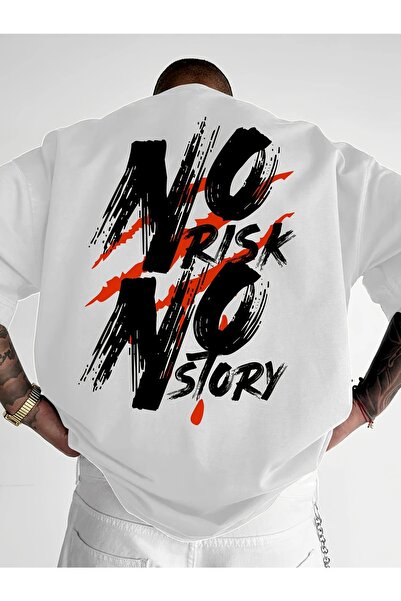 LAND MODA NO RISK NO STORY Ανδρικό μπλουζάκι με γραφικά σχέδια για streetwear...