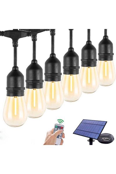 CLASSLIGHTS Ghirlandă luminoasă cu energie solară, 5 metri, 10 becuri LED cu lumină caldă incluse, ElectroAZ