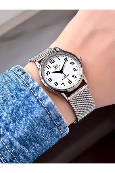 Q&Q Wicker Cord Silver Color Women's Wristwatch