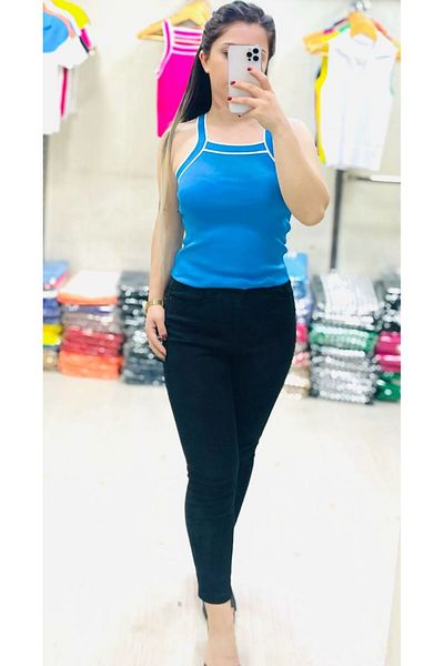 Butik Zeyoo Collection Γυναικείο γιακά με κορδέλα με λεπτομέρεια λουράκι Crop