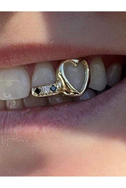La Saade Y2k Coquette Gold Kalpli Taşlı Tooth Gems Grillz Diş Taşı Aksesuar
