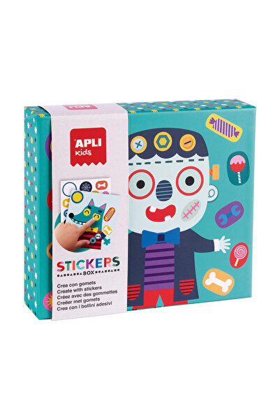 Apli Kids Joc educativ cu stickere, in cutie, Monstruleti Veseli, Apli, +3 ani