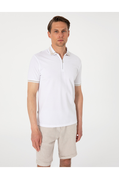 Pierre Cardin Beyaz Slim Fit Tişört 50302607-VR013
