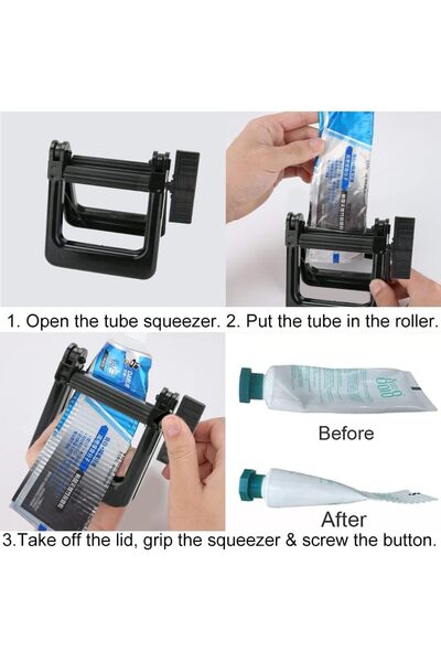 LA PERLA TECH عصارة معجون الأسنان - بكرات عصارة أنبوبية، حامل مقعد عصارة أنبو...
