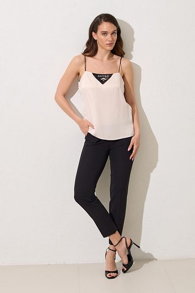 Setre Ecru Lace Detailed Thin Strap Blouse