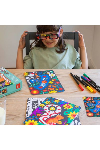 Apli Kids Joc societate educativ de colorat, efecte 3D si ochelari speciali, carioci incluse, +5 ani