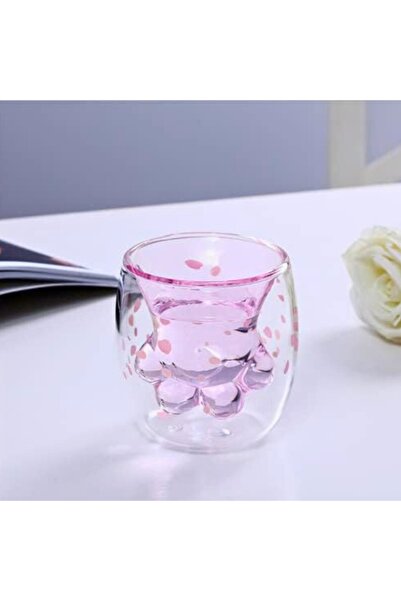 OEM Kitty Paw glass, double-walled, transparent, dimensions: 7.5 x 10.3 x 9.4 cm