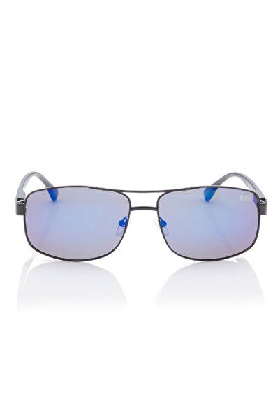 Lee Cooper Polarized Sunglasses Black Frame Blue Mirror Mirror Lens 64mm - LC1203C03